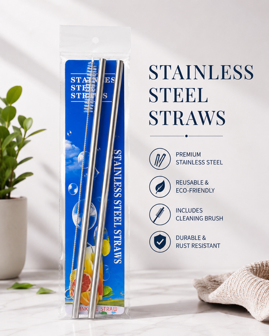 Premium Stainless Steel Straw Set with Straw Cleaner